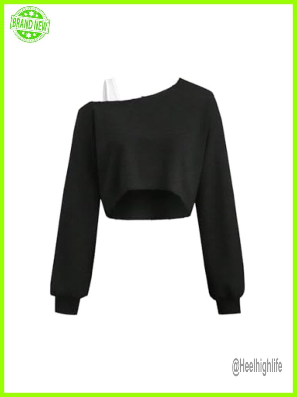Off Shoulder Cropped Sweatshirt Long Sleeve Crop Top